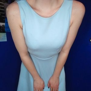 Blue mini back less dress